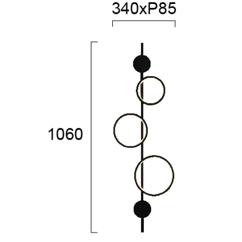 Aplica JOCCO 4271600 Viokef LED, Negru, Grecia
