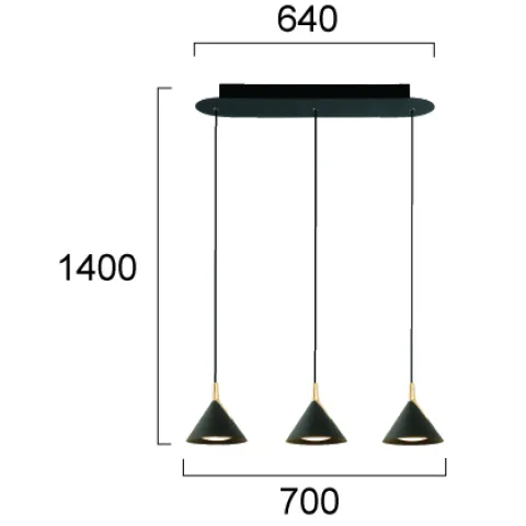 Suspensie JOLLY 4274200 Viokef LED, Negru, Grecia