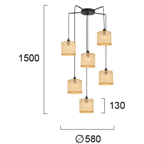 Suspensie ERICA 4275000 Viokef E14, Natural, Grecia