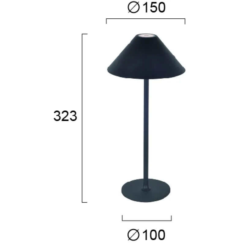 Veioza CONE 4275201 Viokef LED, Negru, Grecia