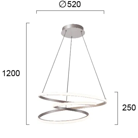 Suspensie CORT 4275500 Viokef LED, Argintiu, Grecia