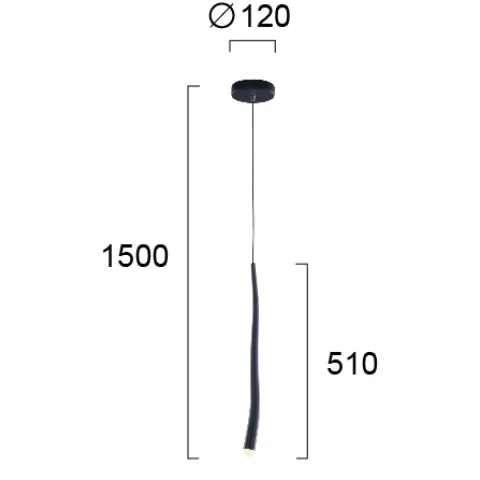 Pendul ERIKA 4276800 Viokef LED, Negru, Grecia