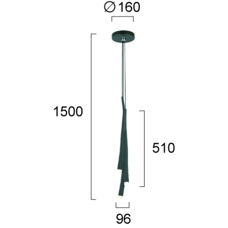 Pendul ERIKA 4276900 Viokef LED, Negru, Grecia