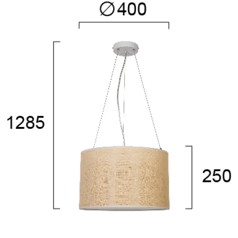 Suspensie AMANDA 4278600 Viokef E27, Natural, Grecia