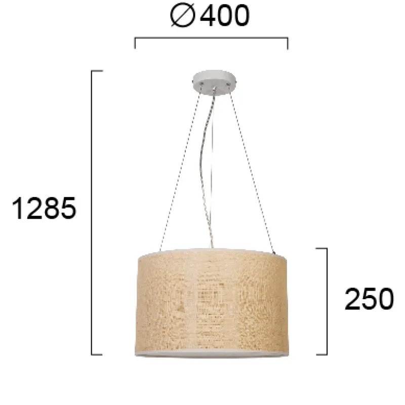Suspensie AMANDA 4278600 Viokef E27, Natural, Grecia