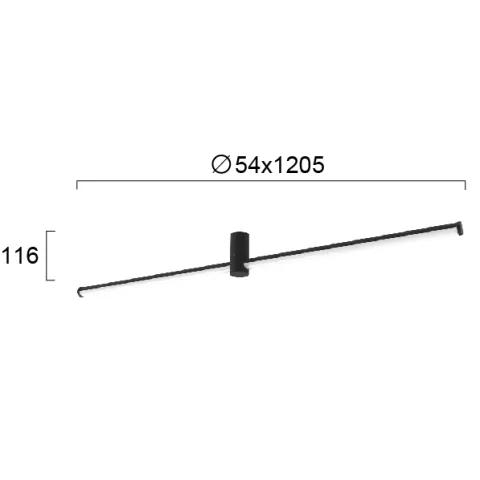 Plafoniera LONGO 4279300 Viokef LED, Negru, Grecia