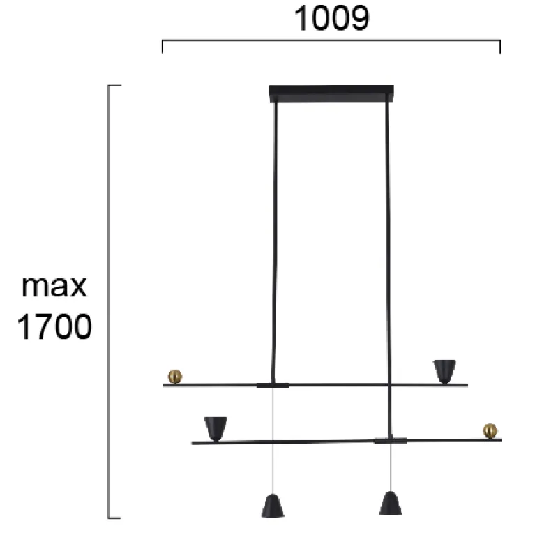 Suspensie DONATELLA 4280400 Viokef LED, Negru, Grecia