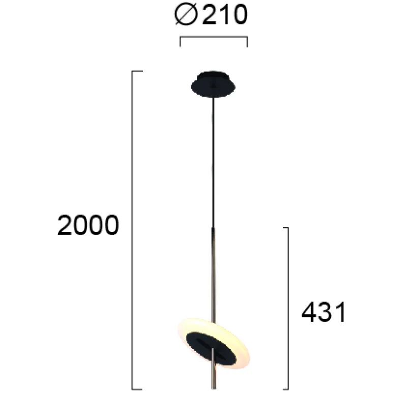 Pendul ARIANA 4281100 Viokef LED, Negru, Grecia