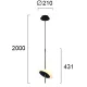 Pendul ARIANA 4281100 Viokef LED, Negru, Grecia