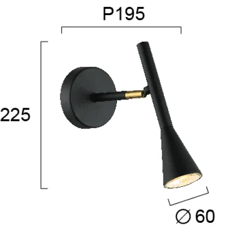 Aplica MELODY 4283700 Viokef GU10, Negru, Grecia