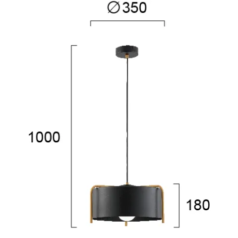 Pendul SEVENTY S 4284100 Viokef E27, Negru, Grecia