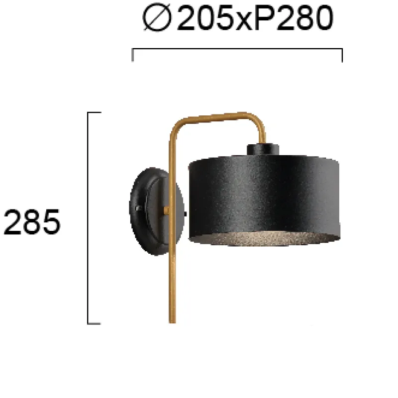Aplica SEVENTY S 4284200 Viokef E27, Negru, Grecia