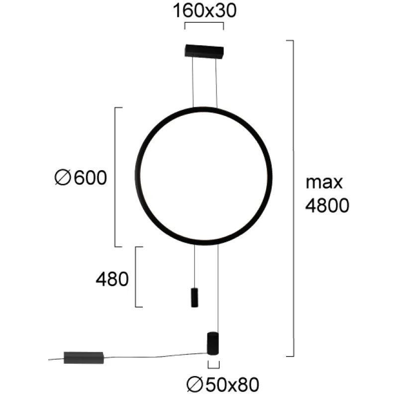 Aplica CAESAR 4287800 Viokef LED, Negru, Grecia