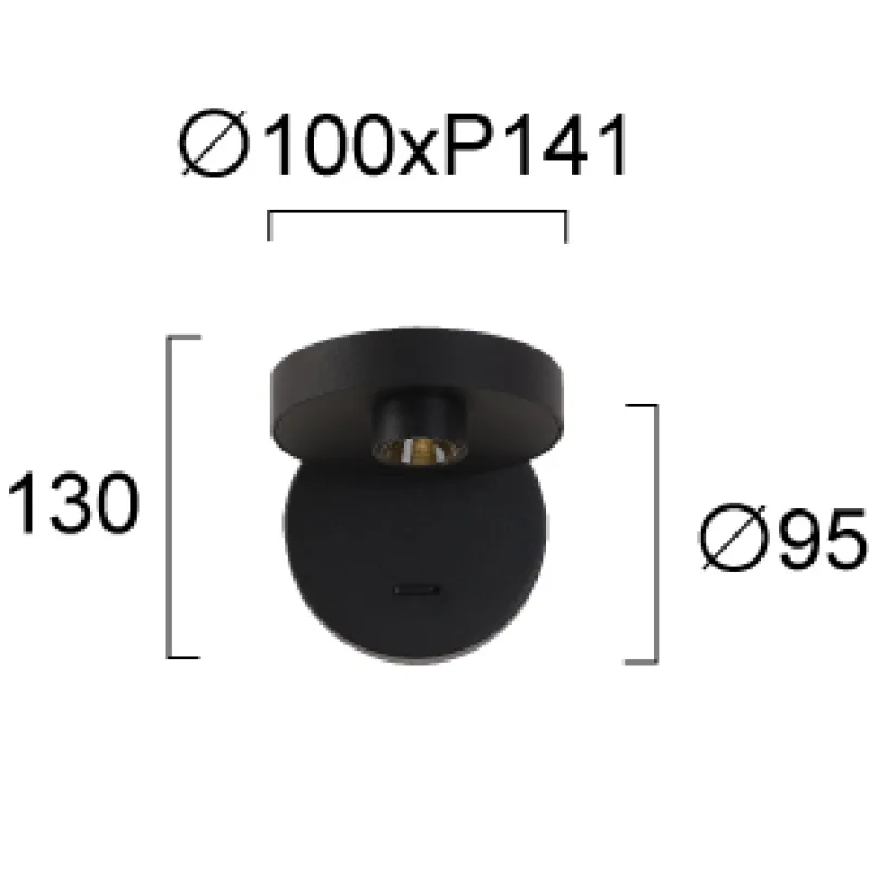 Aplica FACTORY 4288001 Viokef LED, Negru, Grecia