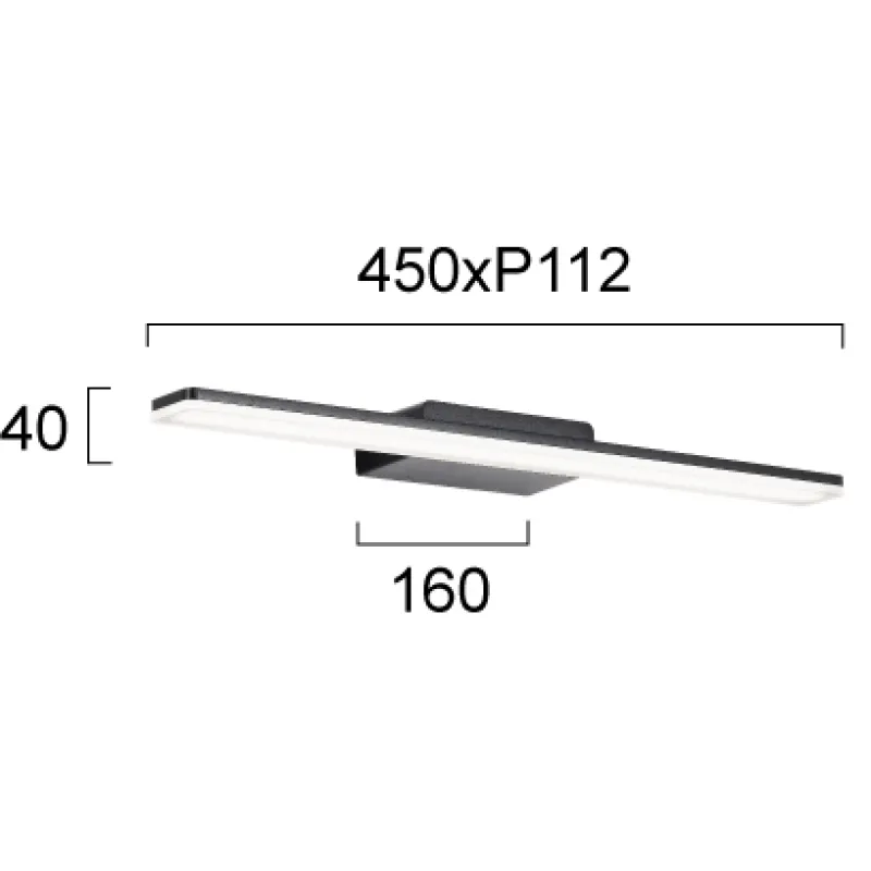 Aplica Baie RAM 4289600 Viokef LED, Negru, Grecia