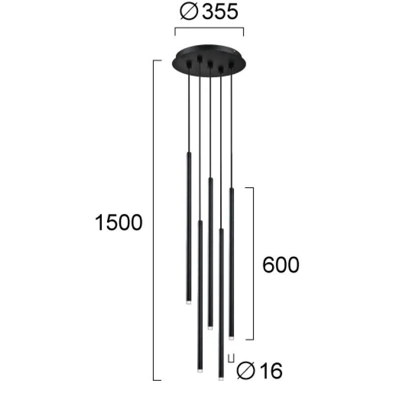 Suspensie ZENIA 4291200 Viokef LED, Negru, Grecia