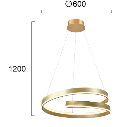 Suspensie CAPRI 4291301 Viokef LED, Auriu, Grecia