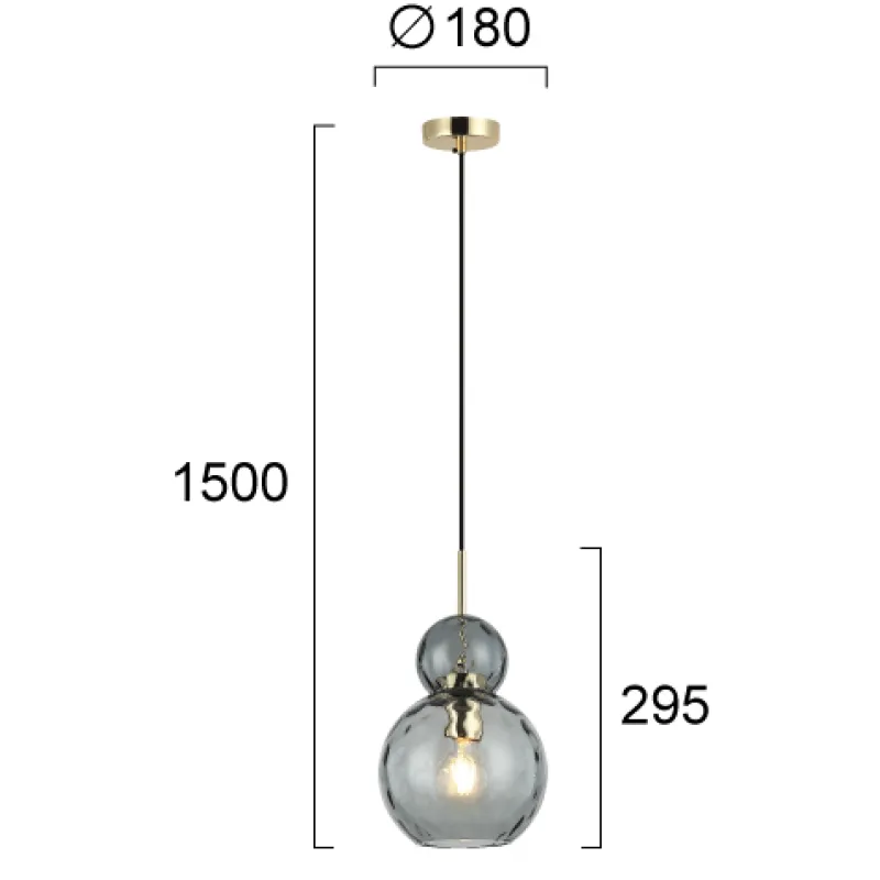 Pendul FIRENZE 4294400 Viokef E27, Fumuriu, Grecia