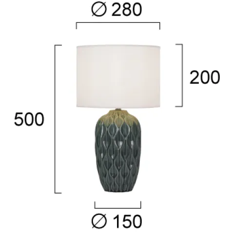 Veioza PINEAPLE 4296101 Viokef E27, Verde, Grecia