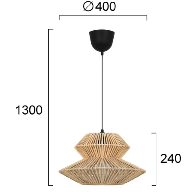 Pendul BALI 4296300 Viokef E27, Natural, Grecia
