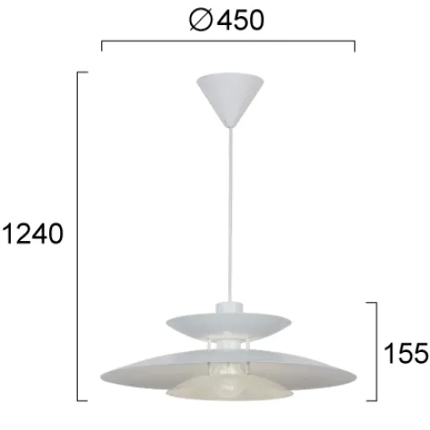 Pendul NINO 4297100 Viokef E27, Alb, Grecia