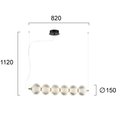 Suspensie PELLUCID 4297800 Viokef LED, Grecia