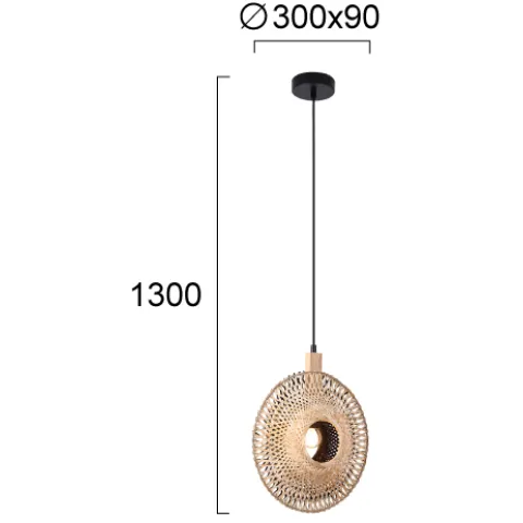 Pendul ILANGA 4299100 Viokef E27, Natural, Grecia