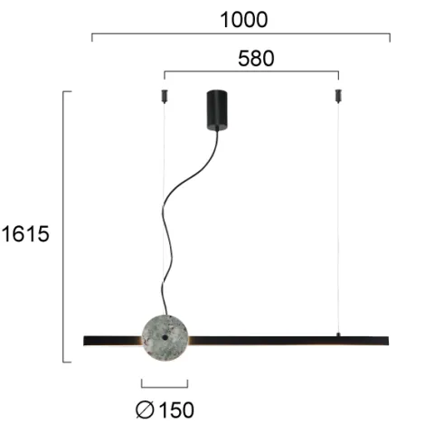 Suspensie ANAIS 4300900 Viokef LED, Negru, Grecia