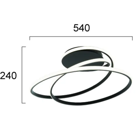 Lustra Plafon MILY 4301501 Viokef LED, Negru, Grecia