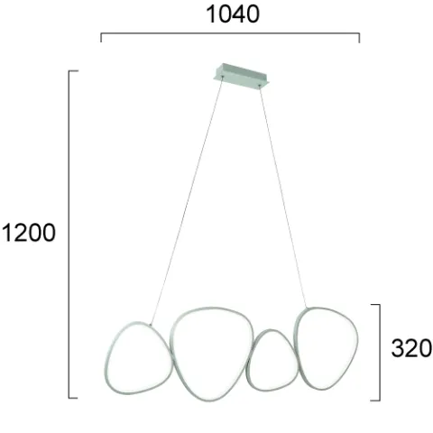 Suspensie HELIX 4301700 Viokef LED, Argintiu, Grecia