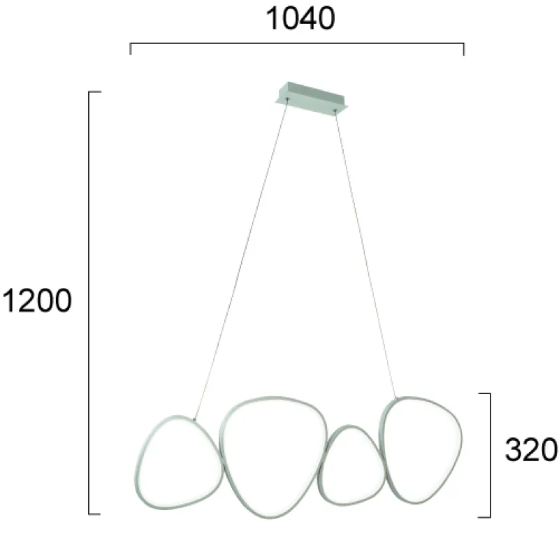 Suspensie HELIX 4301700 Viokef LED, Argintiu, Grecia