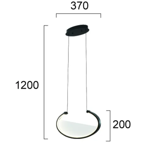 Suspensie ADELE 4302000 Viokef LED, Negru, Grecia