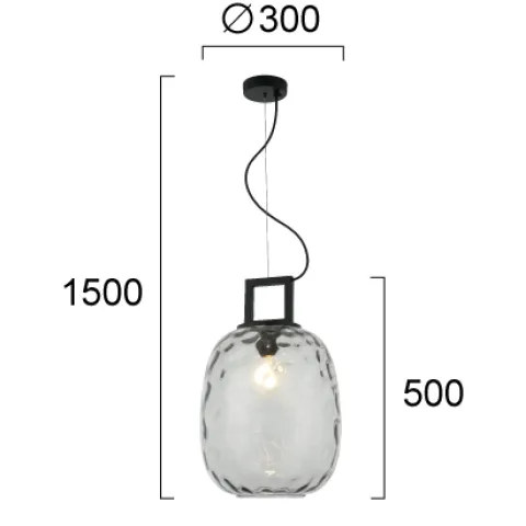 Pendul LUCY 4302801 Viokef E27, Fumuriu, Grecia