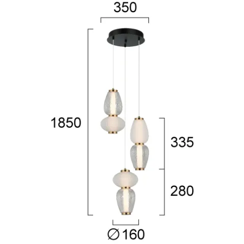 Suspensie SHINY 4304100 Viokef LED, Alb, Grecia