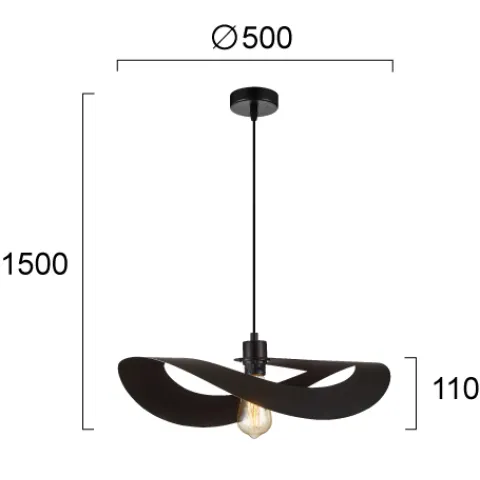 Pendul MAS 4304400 Viokef E27, Negru, Grecia