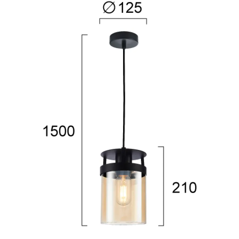 Pendul BETTY 4304800 Viokef E27, Amber, Grecia