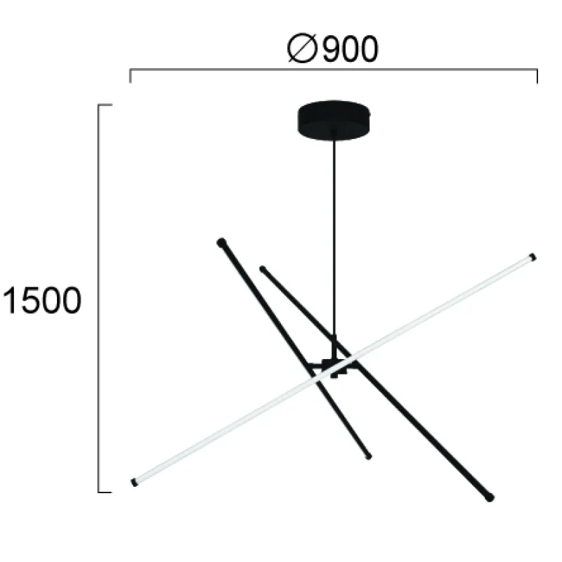Suspensie SANDY 4307100 Viokef LED, Negru, Grecia