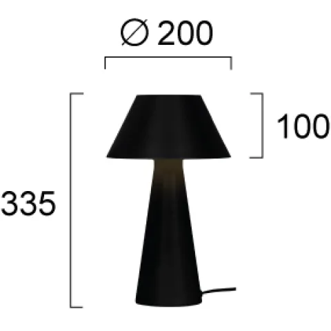 Veioza DONA 4307400 Viokef E27, Negru, Grecia