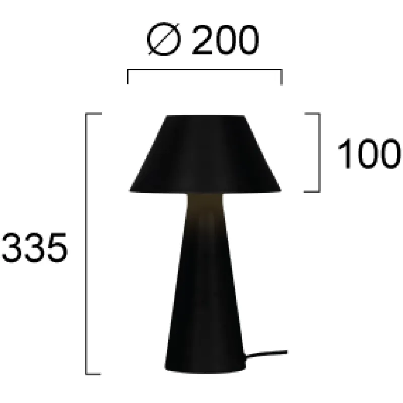 Veioza DONA 4307400 Viokef E27, Negru, Grecia