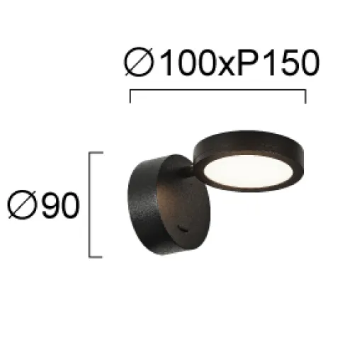 Aplica EDEN 4307700 Viokef LED, Negru, Grecia