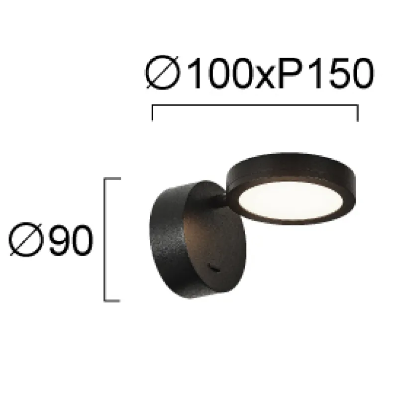 Aplica EDEN 4307700 Viokef LED, Negru, Grecia