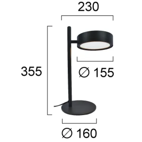 Veioza ONLY 4308000 Viokef LED, Negru, Grecia
