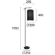 Lampadar KEALIA 4308400 Viokef E27, Negru, Grecia