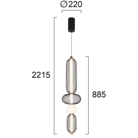 Pendul MARGOT 4311500 Viokef LED, Negru, Grecia