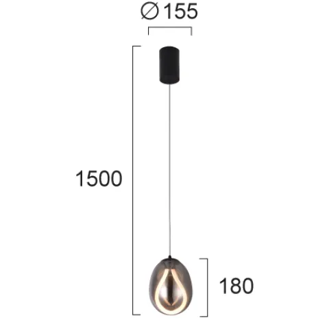 Pendul MELANIE 4311800 Viokef LED, Fumuriu, Grecia