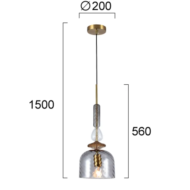 Pendul GLORIA 4312100 Viokef E27, Fumuriu, Grecia