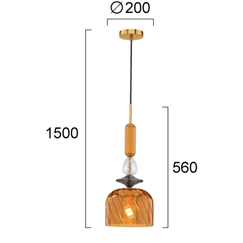 Pendul GLORIA 4312101 Viokef E27, Amber, Grecia