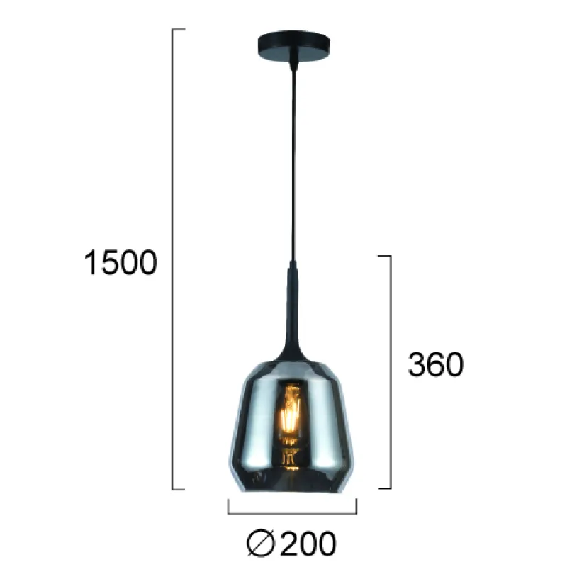Pendul MAEVA 4312800 Viokef E27, Fumuriu, Grecia