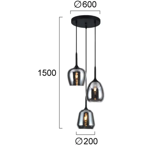 Suspensie MAEVA 4312900 Viokef E27, Fumuriu, Grecia