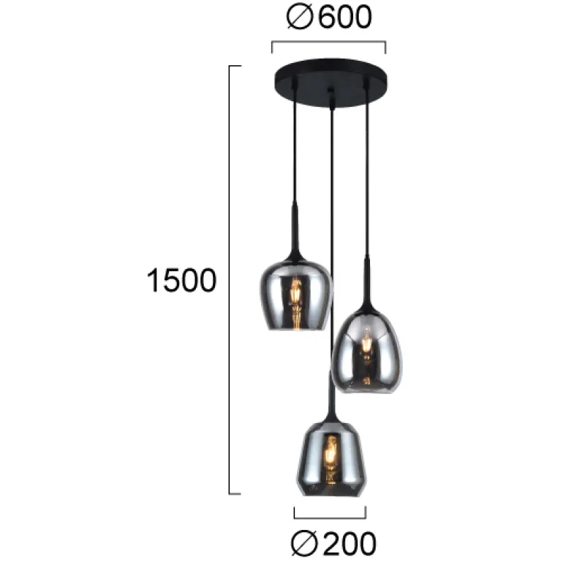 Suspensie MAEVA 4312900 Viokef E27, Fumuriu, Grecia